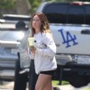 Ashley Tisdale &#8211; displays her legs ahead of a workout in Santa Monica