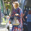 Mandy Moore – In a colorful maxi dress on set of ‘This Is Us’