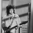 Brian May of Queen and Pink Floyd's David Gilmour recording for the so-called ′′ Rock Aid Armenia ′′ over the earthquake in Armenia at Metropolis Studios in Chiswick, London, July 8, 1989 - 454 x 685