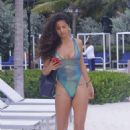 Rebecca Scott in Colorful Bikini at her luxury hotel in Miami