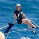 Paris Hilton – With Carter Reum sizzle on yacht in Positano