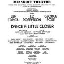Dance a Little Closer Original 1983 Broadway Musical By Alan Jay Lerner - 238 x 370