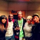 Amber Rose, Wiz Khalifa, Kelly Rowland, Akon, and Pharrell in the Studio in Los Angeles, California - March 22, 2013 - 454 x 454