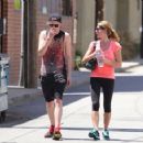 Ashley Greene and Jamie Campbell Bower were all smiles as they left a workout together in in Los Angeles, August 8