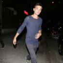 Tom Parker of The Wanted seen leaving the Beverly Night Club with friends in Los Angeles