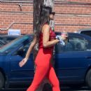 Eiza Gonzalez – In all-red workout outfit to the gym in West Hollywood
