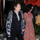 Ron Wood and Sally Humphreys arrive at a Party at Birds Club in West Hollywood