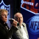 Roger Daltrey and Pete Townshend of The Who perform for members of the media during the Bridgestone Half Time Show Press Conference held at the Fort Lauderdale Convention Center as part of media week for Super Bowl XLIV on February 4, 2010 - 454 x 315