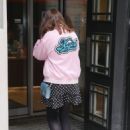 Sophie Ellis Bextor – In a polka dot mini dress and a pink bomber jacket posing at BBC Radio 2 - 454 x 642