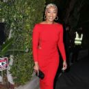 Tiffany Haddish – In red dress at J-Lo x Revolve event in Los Angeles