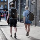 Saoirse Ronan – With Jack Lowden are seen riding bikes in East London - 454 x 462