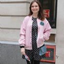 Sophie Ellis Bextor – In a polka dot mini dress and a pink bomber jacket posing at BBC Radio 2 - 454 x 695