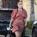 Rumer Willis – in a floral print dress and cowboy boots in West Hollywood