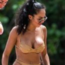 Arianna Ajtar – In a gold bikini with a brown sarong in Bridgetown - 454 x 685
