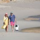 Paulina Porizkova – With boyfriend Jeff Greenstein seen on a Caribbean beach in St Barts - 454 x 306