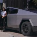 Kim Kardashian – Spotted with a new Tesla truck outside Starbucks and Farmer’s market in Malibu