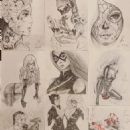 Drawings of Viola Bailey (Violeta Jurgis Arturovna) as Tsunade from Naruto, Black Canary and Catwoman from DC Comics - Instagram - May 7, 2020