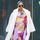 Shay Mitchell – Shows her growing baby bump while out in New York
