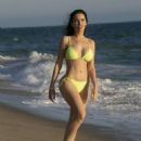 Claudia Alende in Yellow Bikini on the beach in Los Angeles - 454 x 636