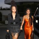 Chloe Bailey – With Halle Arriving at the Jennifer Lopez X Revolve collab party - 454 x 681