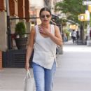 Lea Michele – Make-up free while out in Tribeca - 454 x 682
