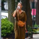 Christy Turlington was seen enjoying a refreshing seltzer drink while out and about in New York - 454 x 681