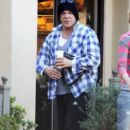 Mickey Rourke is spotted having coffee with his girlfriend Anastassija Makarenko in Brentwood