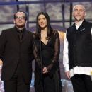 Elvis Costello, Michelle Branch and Peter Gabriel  - The 45th Annual Grammy Awards (2003) - 454 x 323