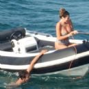 Francesca Sofia Novello – In a swimsuit on a yacht in Italy - 454 x 518