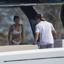 Maria Pedraza – In a white bikini on a yacht in Formentera - 454 x 303