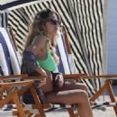 Cristina Marino in Green Bikini on the beach in Miami - 454 x 641