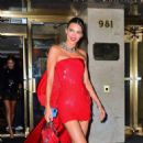 Kendall Jenner – In red dress leaves her hotel for the MET Gala after party in New York