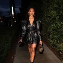 Skai Jackson – In a black leather dress at Cecconi’s restaurant in West Hollywood - 454 x 572