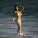 Claudia Alende in Yellow Bikini on the beach in Los Angeles - 454 x 636