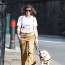 Jane Danson – stroll with her Labrador dog in the Cheshire sunshine - 454 x 573