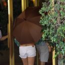Britney Spears &#8211; Hides behind umbrella at the Sunset Marquis in Los Angeles