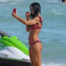 Carolina Baldini in bikini on the beach in Miami - 454 x 681