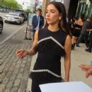 Aly Raisman – In black dress arrives at the Glasshouse in New York - 454 x 535