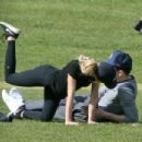 Bryana Holly and Nicholas Hoult at the park in London - 454 x 303