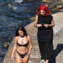 Addison Rae – In a bikini with Boyfriend at Lake Como in Italy