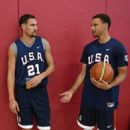 Stephen Curry #49 of the 2015 USA Basketball Men's National Team attends a practice session at the Mendenhall Center on August 11, 2015 in Las Vegas, Nevada