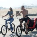 Kathryn Boyd and Josh Brolin – Ride bicycles by the beach in Santa Monica - 454 x 351