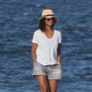 Solange Knowles in Denim Shorts at the Beach in The Hamptons - 454 x 666