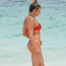 Amber Nichole Miller – In red bikini in Tulum Beach - 454 x 608