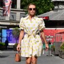 Amanda Holden – In yellow summer dress at Heart FM Breakfast Show in London