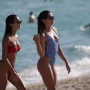 Racquel Natasha in Red Bikini on the beach in Miami - 454 x 678