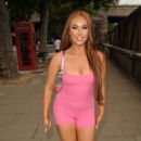 Demi Jones – In pink mini dress attend Its a Barbie Party in London - 454 x 704