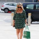 Emily Atack – Wearing a patterned mini dress while leaving Sunday Brunch TV show in London