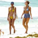Kelsey Merritt – Seen in a yellow bikini at the beach in Mexico - 454 x 362