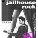 Gloria's legs from Jailhouse Rock frame Elvis with guitar...used for posters, album cover - 329 x 400